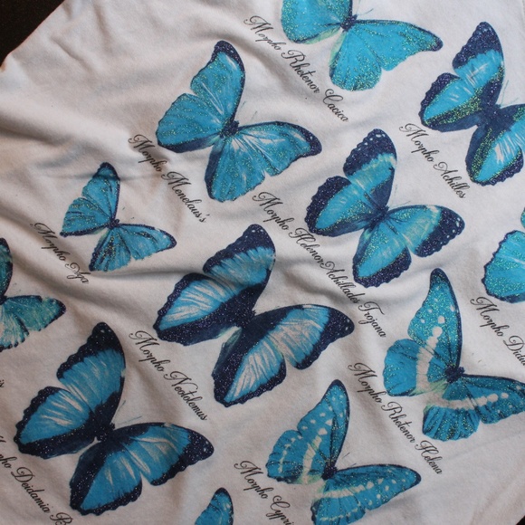 NWOT Glitter Butterfly Shirt - Picture 4 of 8